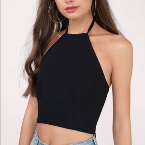 Black Tobi Halter Top with Side Zip